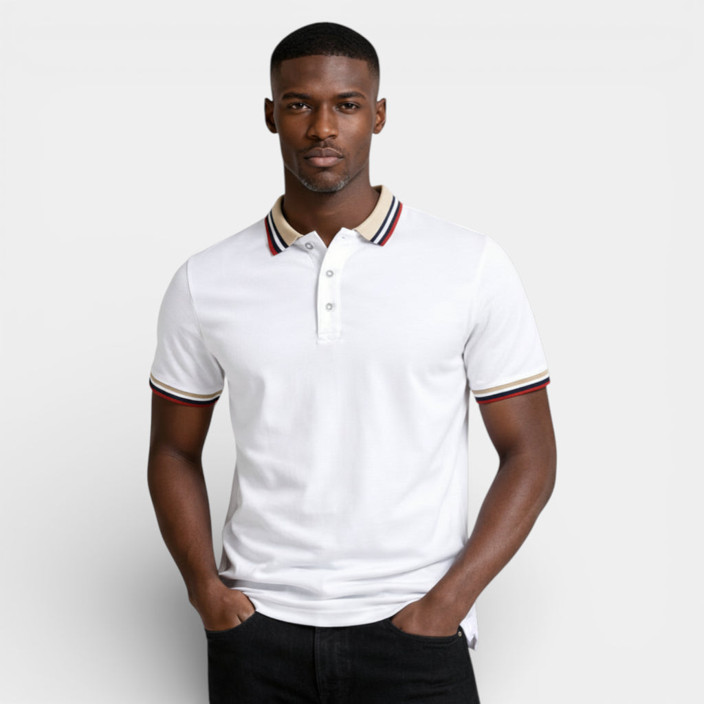 Short Sleeve Button-Up Polo Shirt Regular Fit for Men