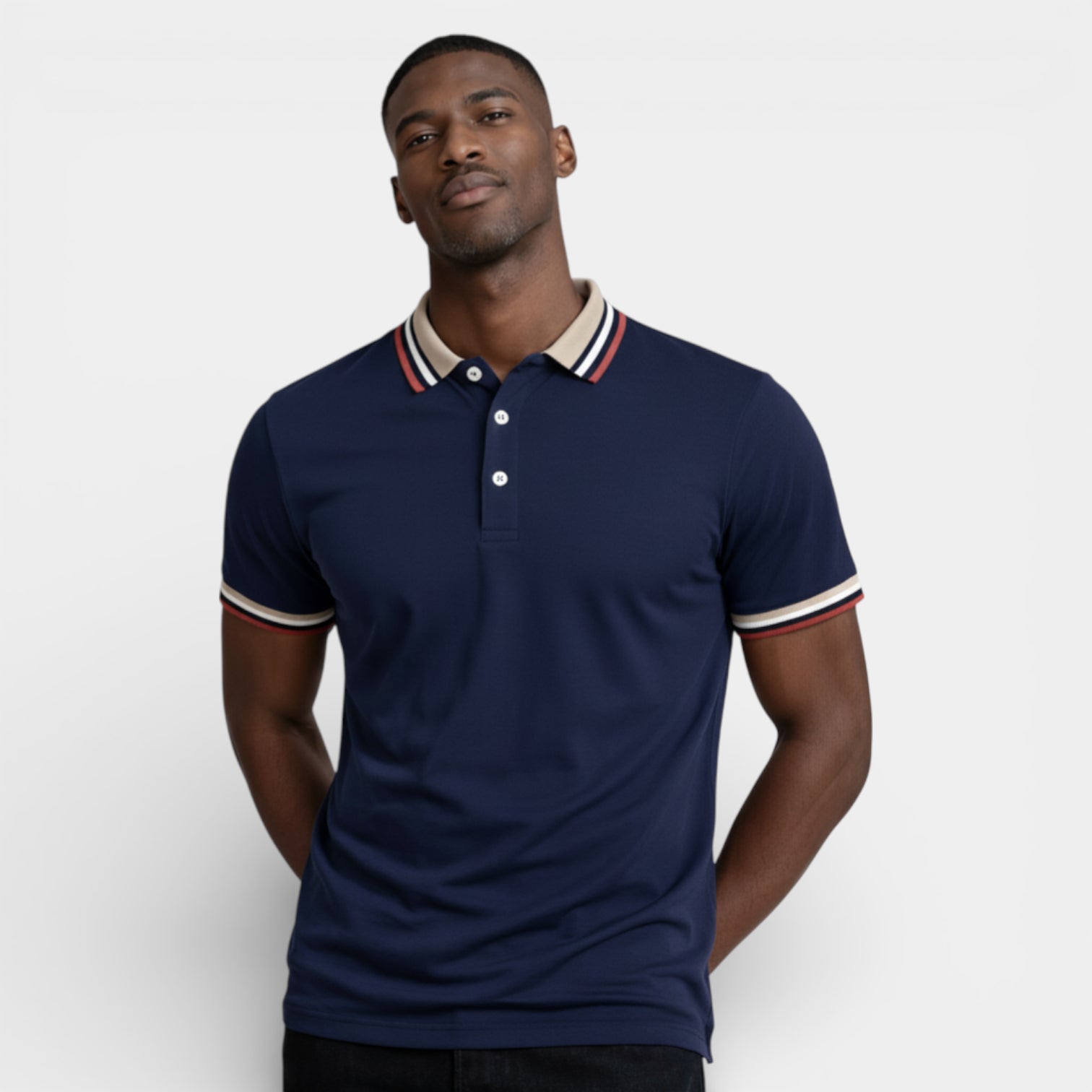 Short Sleeve Button-Up Polo Shirt Regular Fit for Men