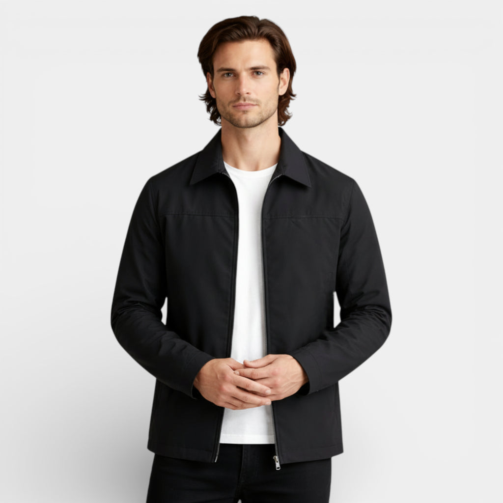 Zip-Up Polo Collar Jacket Regular Fit for Men