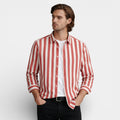 Striped Button-Up Shirt Long Sleeve Regular Fit for Men