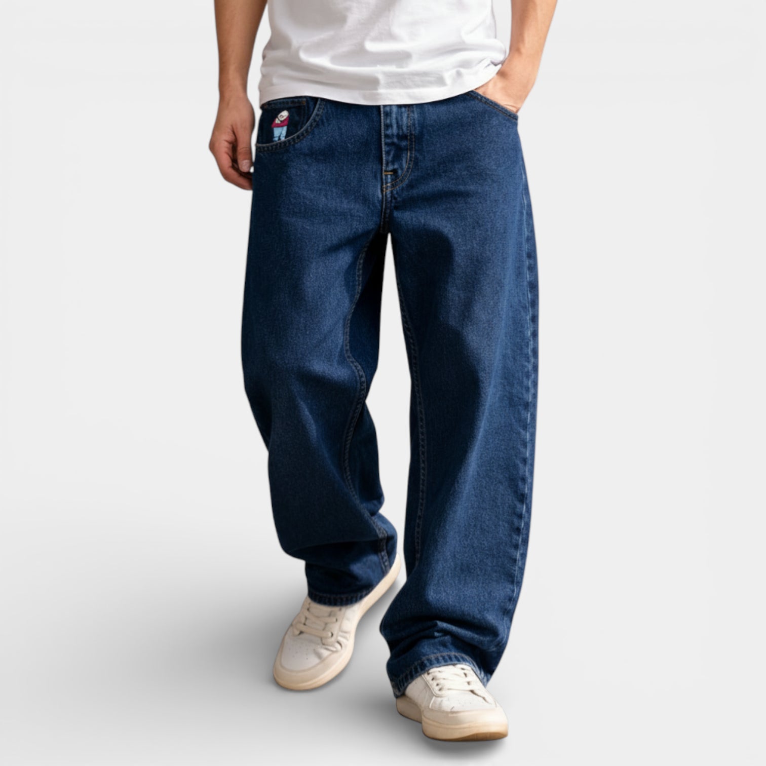 Straight Leg Denim Jeans Regular Fit for Men