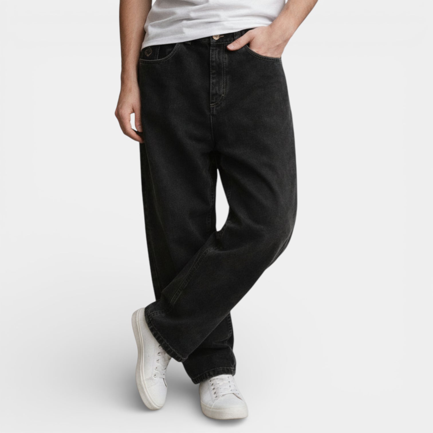 Straight Leg Denim Jeans Regular Fit for Men