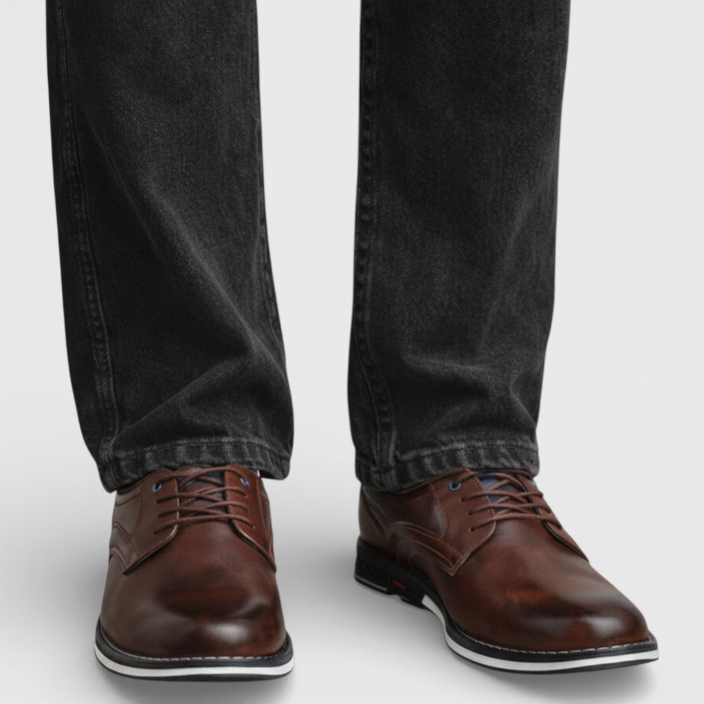 Lace-Up Derby Shoes Round Toe for Men