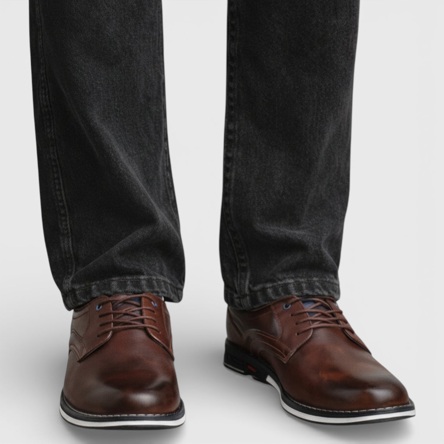 Lace-Up Derby Shoes Round Toe for Men