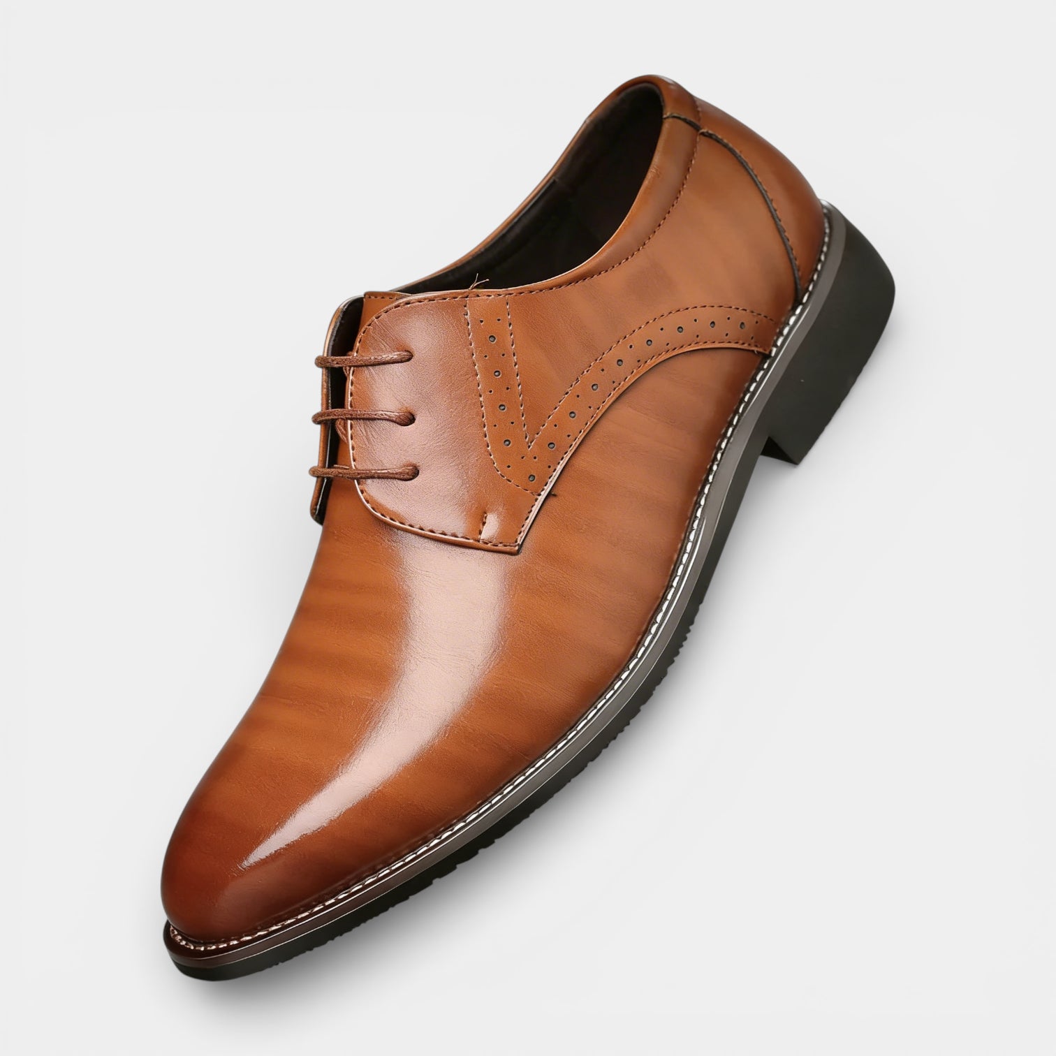 Lace-Up Derby Dress Shoes Smooth Toe for Men