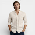 Button-Up Stand Collar Shirt Regular Fit for Men