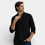 Button-Up Stand Collar Shirt Regular Fit for Men