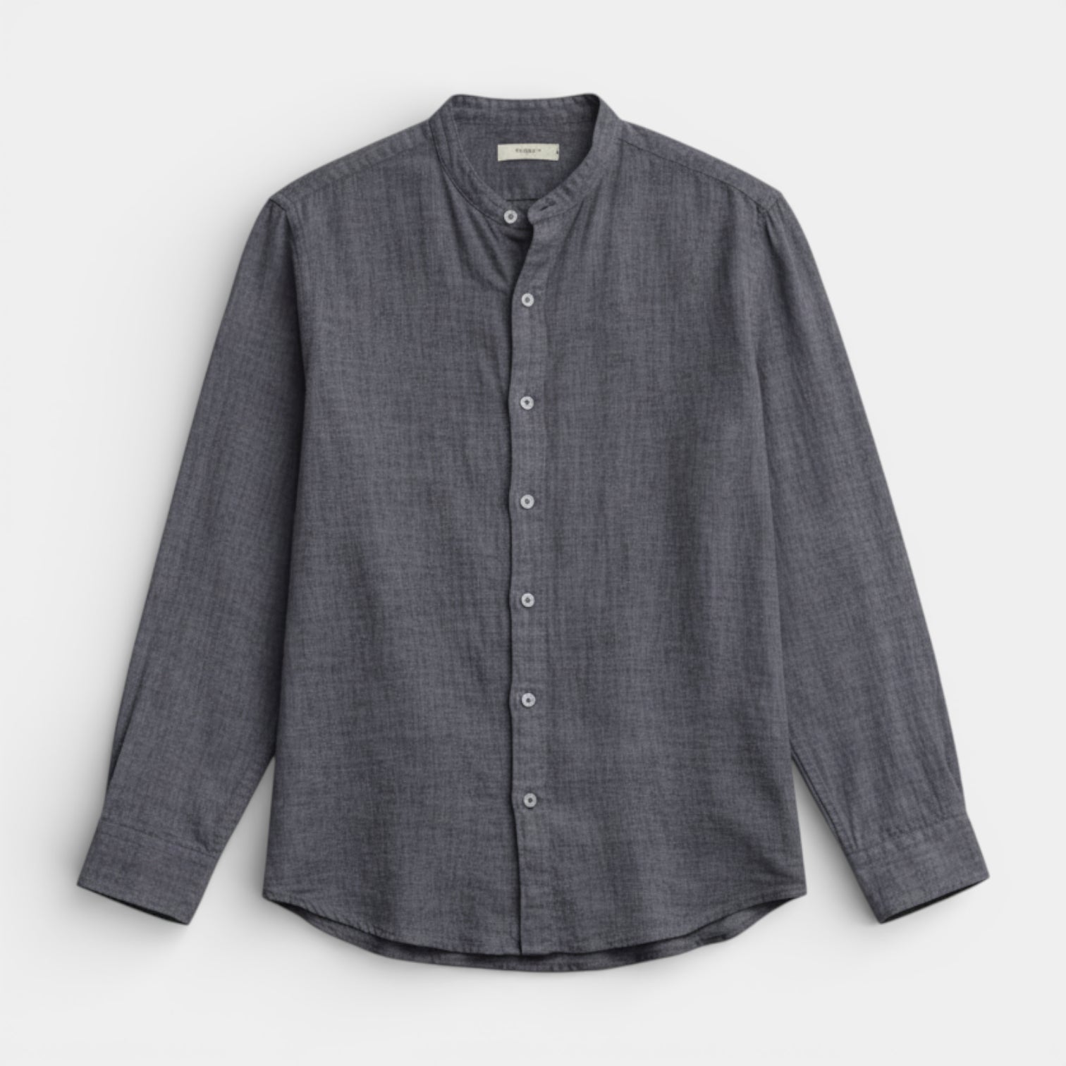 Button-Up Stand Collar Shirt Regular Fit for Men