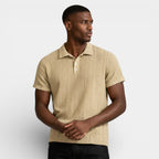 Geometric Pattern Short Sleeve Polo Shirt for Men