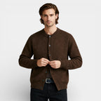Button-Up Textured Knit Cardigan Regular Fit for Men