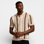 Striped Open Collar Polo Shirt Regular Fit for Men
