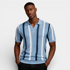 Striped Open Collar Polo Shirt Regular Fit for Men