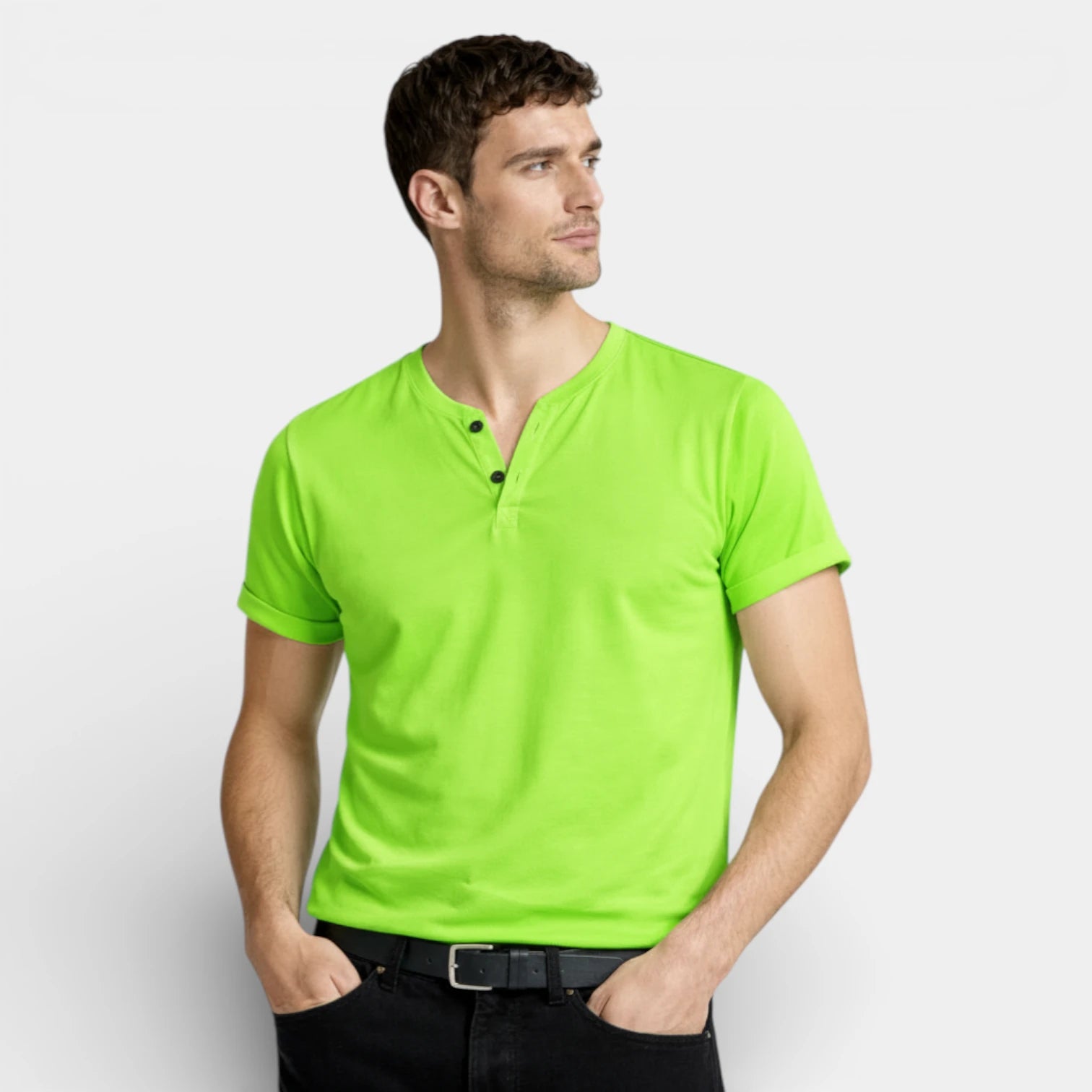 Henley T-Shirt Short Sleeve Regular Fit for Men