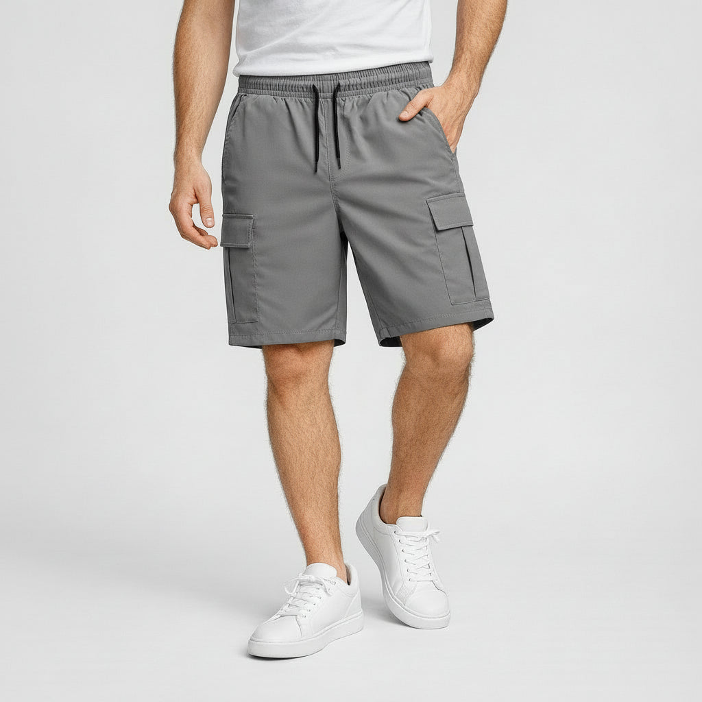 Cargo Shorts Relaxed Fit Drawstring Elastic Waist for Men
