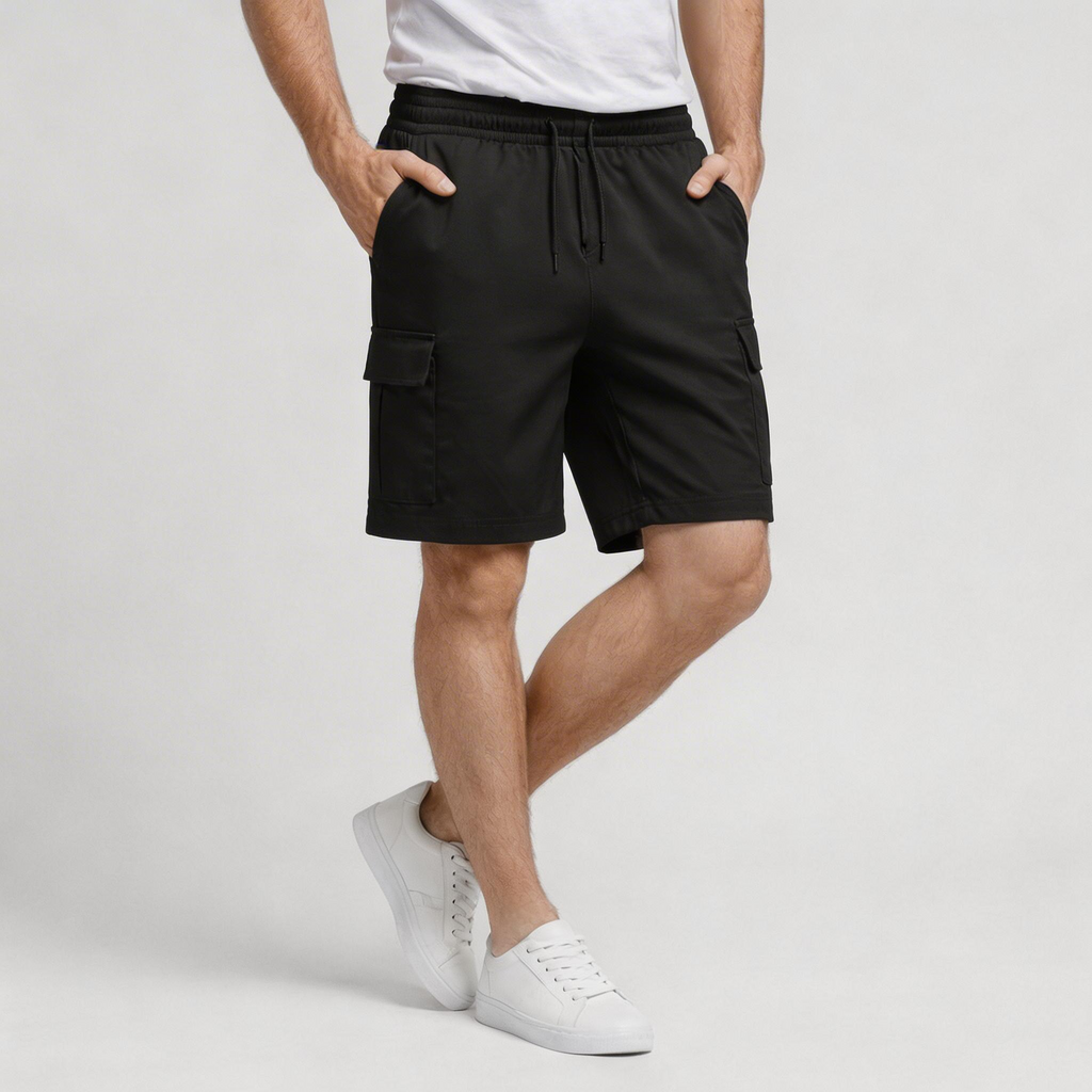Cargo Shorts Relaxed Fit Drawstring Elastic Waist for Men