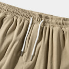 Corduroy Drawstring Shorts Elastic Waist Relaxed Fit for Men