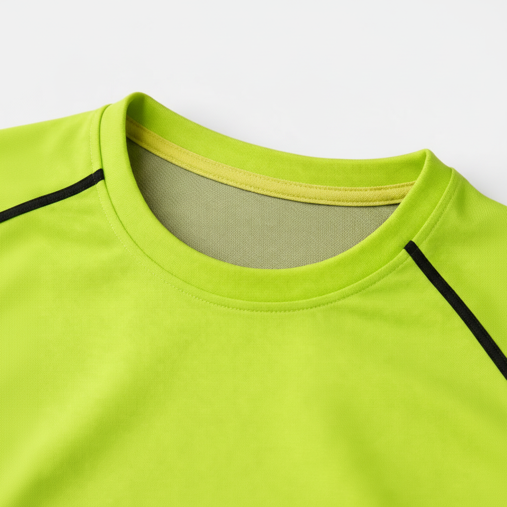 Crew Neck Athletic T-Shirt Contrast Panel for Men