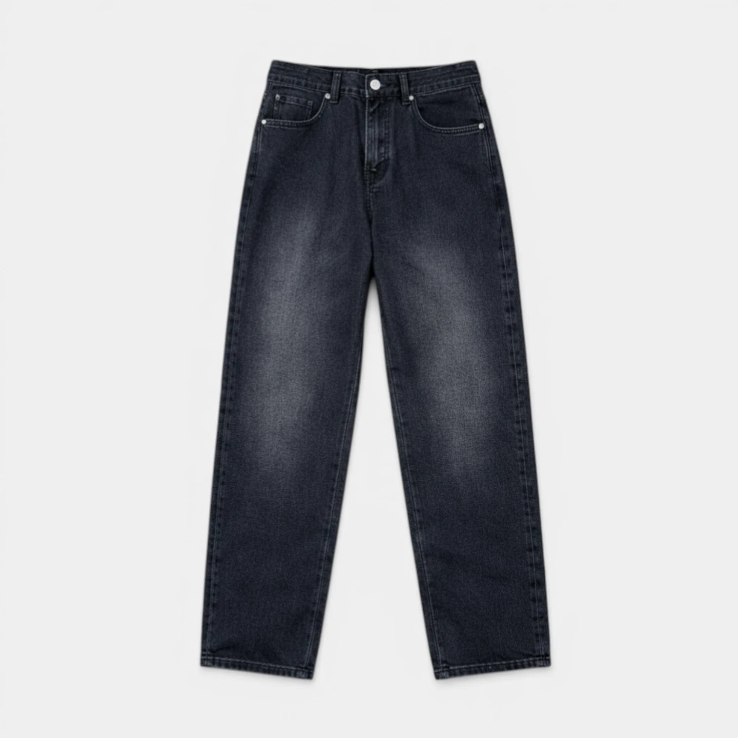 Straight Leg Jeans Five Pocket Button Fly for Men