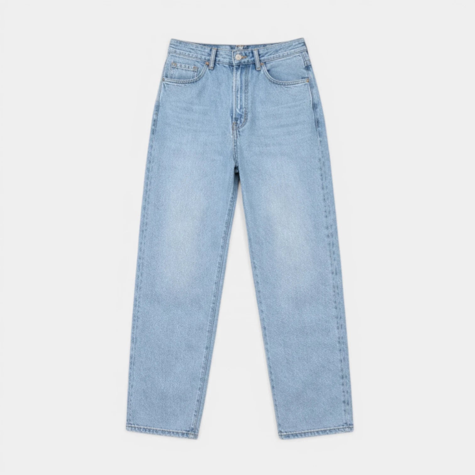 Straight Leg Jeans Five Pocket Button Fly for Men