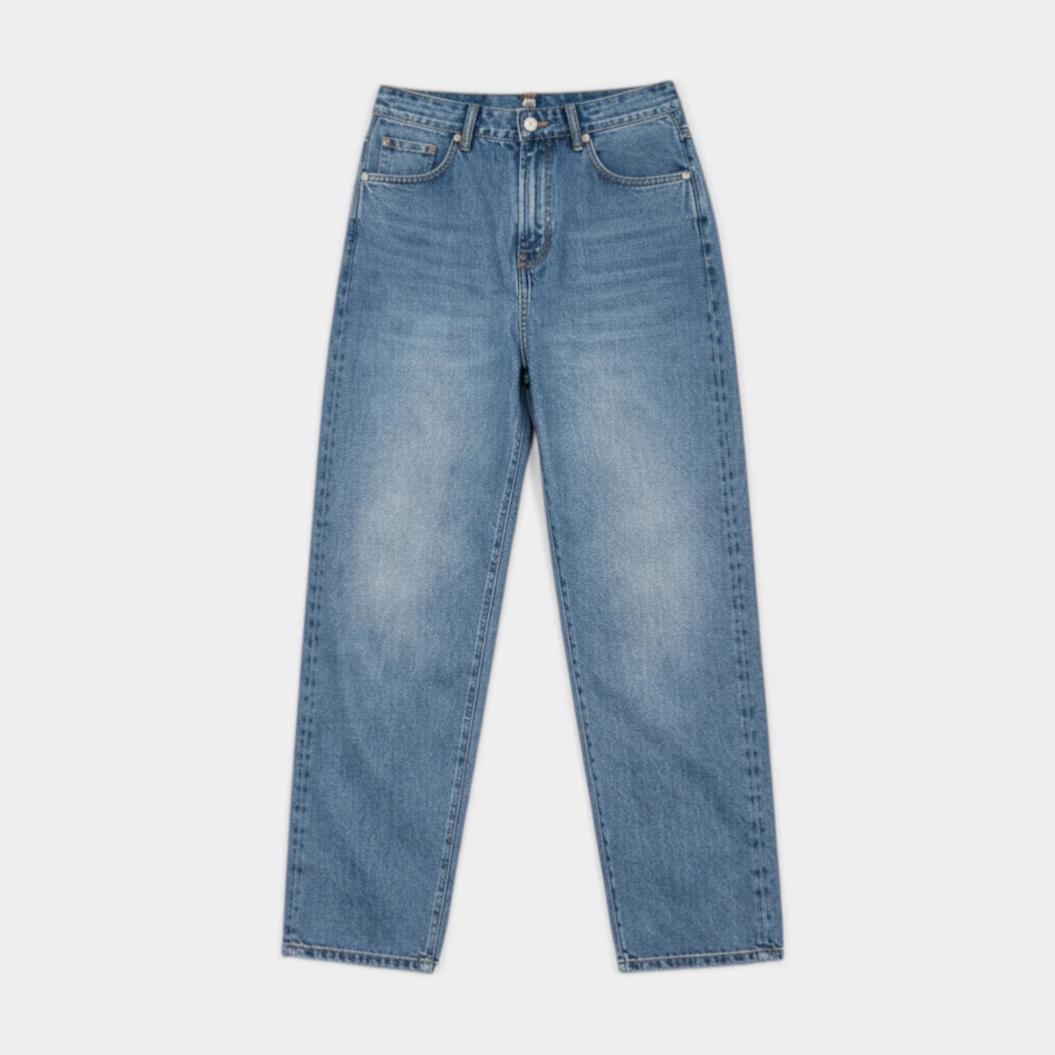 Straight Leg Jeans Five Pocket Button Fly for Men