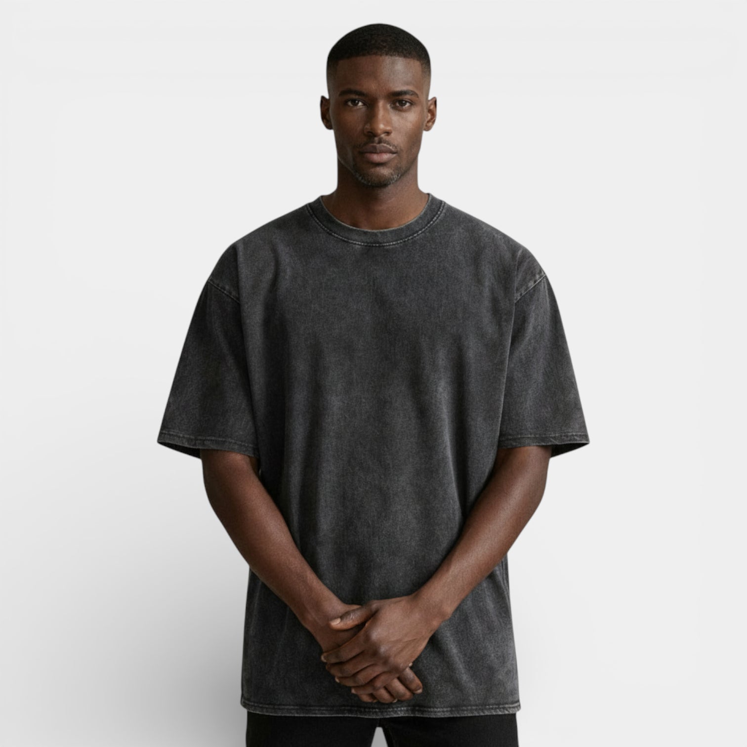 Washed Short Sleeve Pullover Tee Relaxed Fit for Men