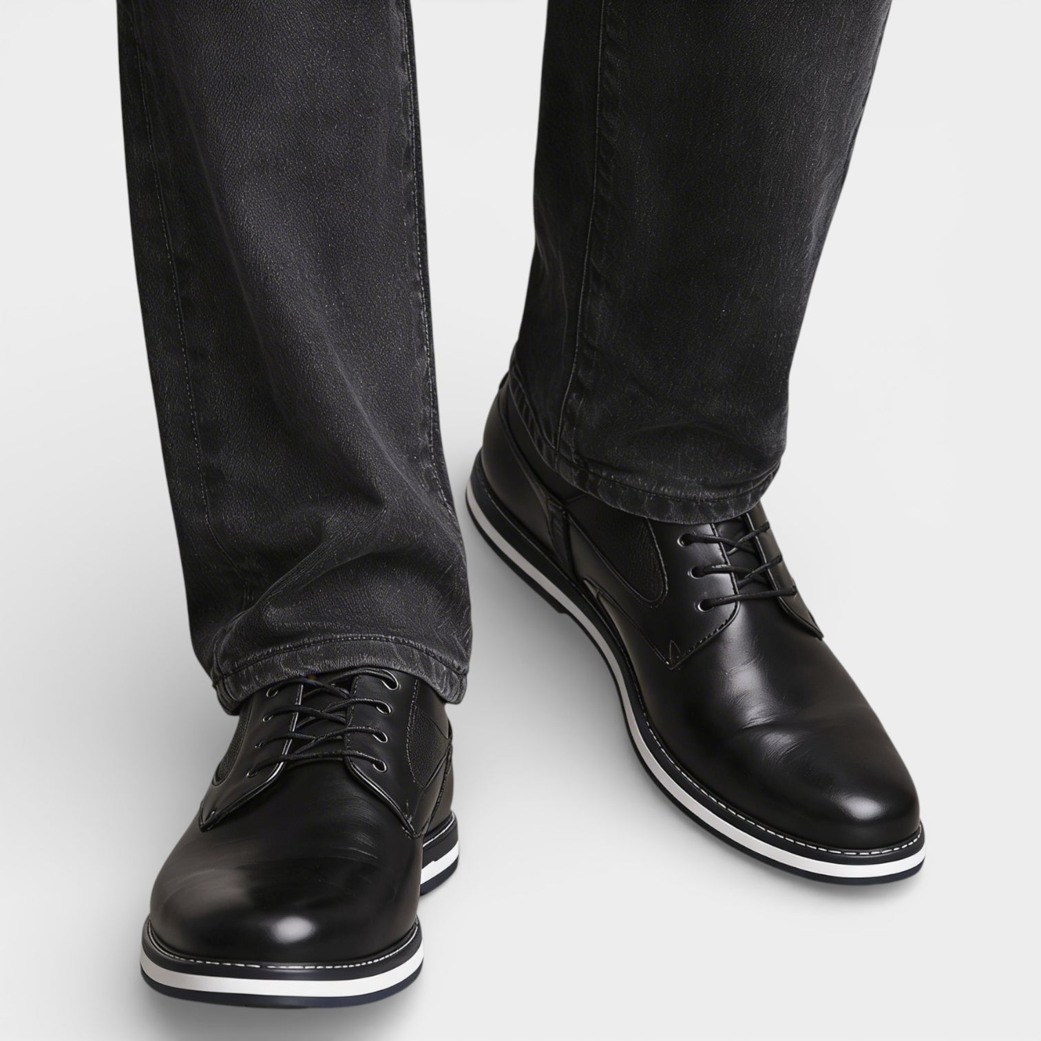 Lace-Up Derby Shoes Round Toe for Men