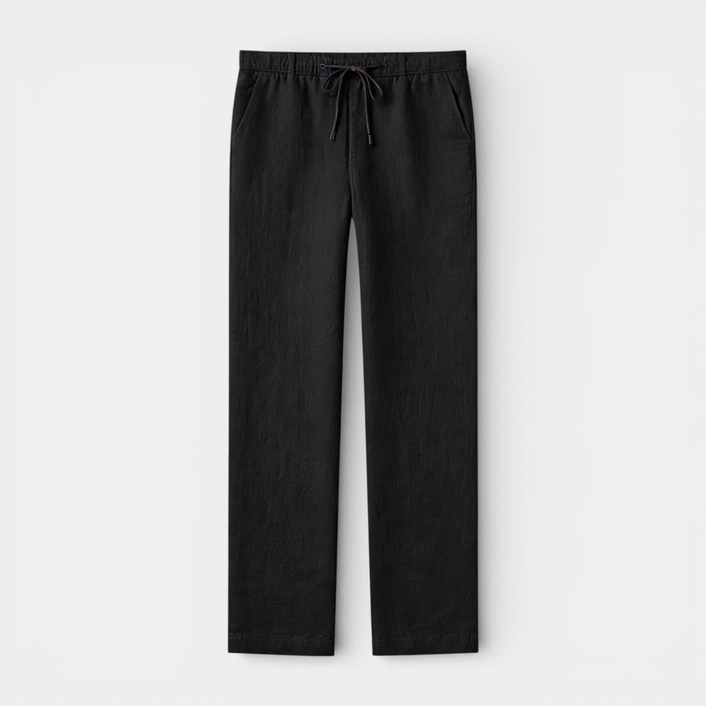Drawstring Straight Leg Pants Elastic Waist for Men