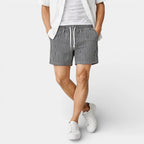 Striped Drawstring Shorts Elastic Waist Relaxed Fit for Men