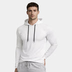 Slim Fit Gym Pullover Hoodie Long Sleeve for Men