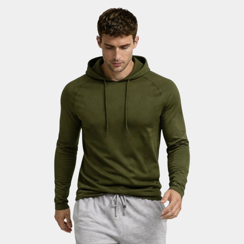 Slim Fit Gym Pullover Hoodie Long Sleeve for Men