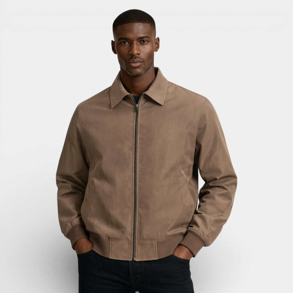 Zip-Up Point Collar Jacket Regular Fit for Men