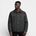 Checkered Texture Shirt Jacket Snap-Button Regular Fit for Men