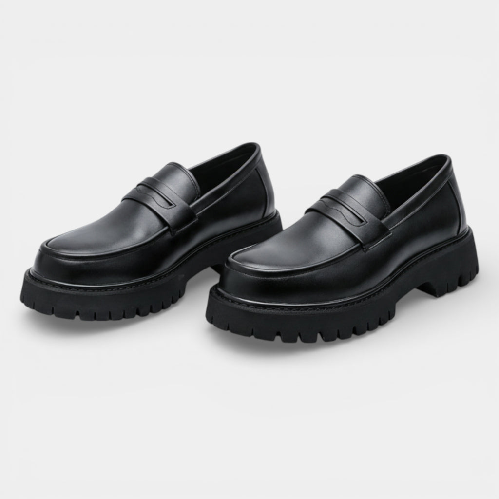 Slip-On Loafers Chunky Sole Vamp Strap for Men
