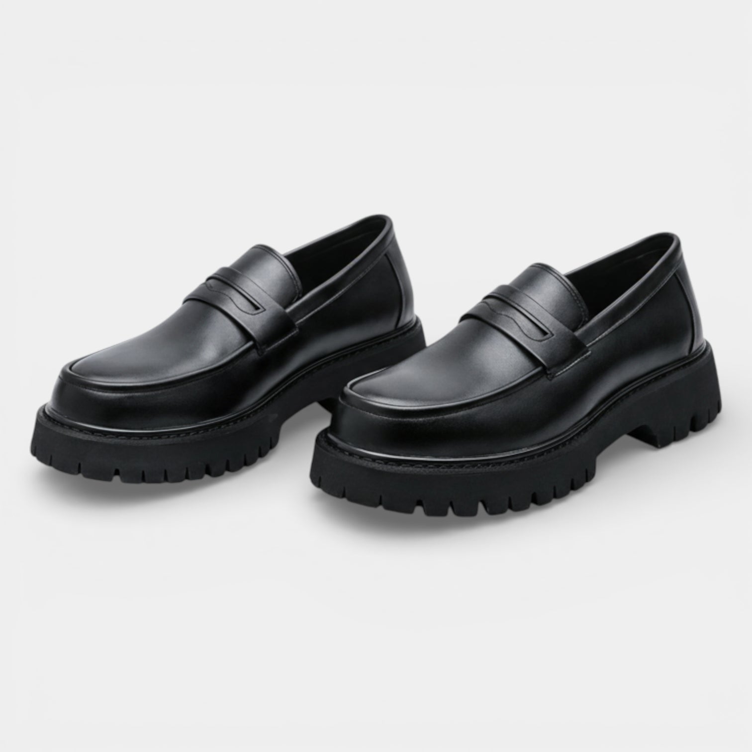 Slip-On Loafers Chunky Sole Vamp Strap for Men