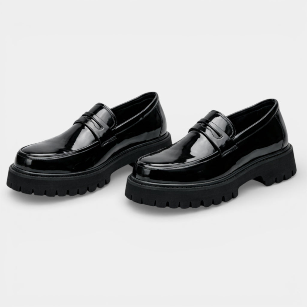 Slip-On Loafers Chunky Sole Vamp Strap for Men