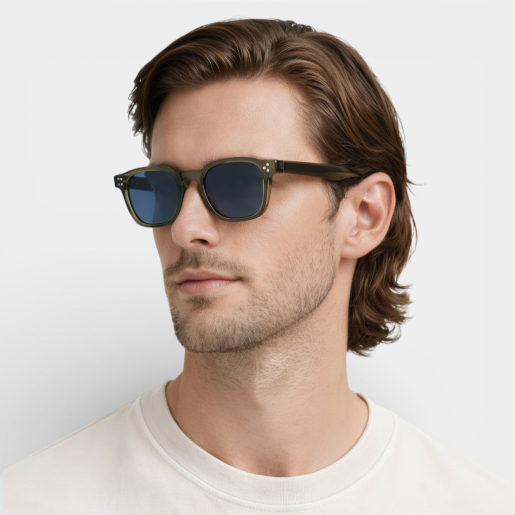 Square Frame Tinted Lens Sunglasses Full-Rim for Men