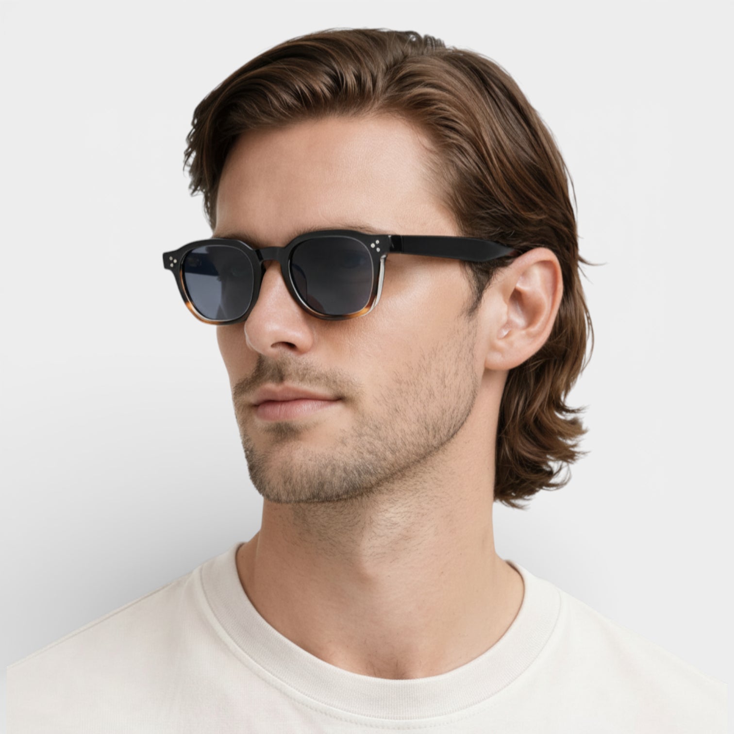Square Frame Tinted Lens Sunglasses Full-Rim for Men