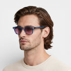 Square Frame Tinted Lens Sunglasses Full-Rim for Men