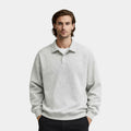 Long Sleeve Polo Pullover Ribbed Cuffs Relaxed Fit for Men
