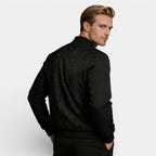 Geometric Pattern Zip-Up Bomber Jacket Regular Fit for Men
