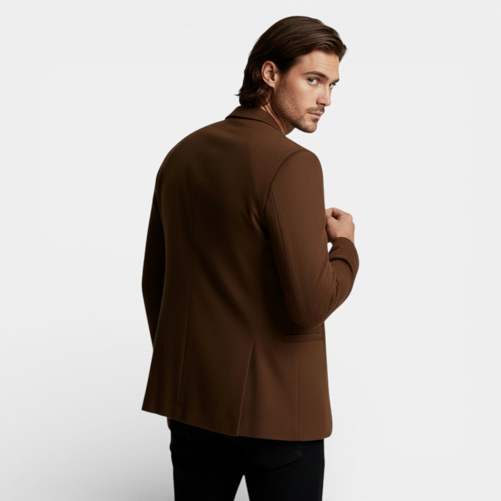 Two-Button Notch Lapel Blazer With Pin for Men