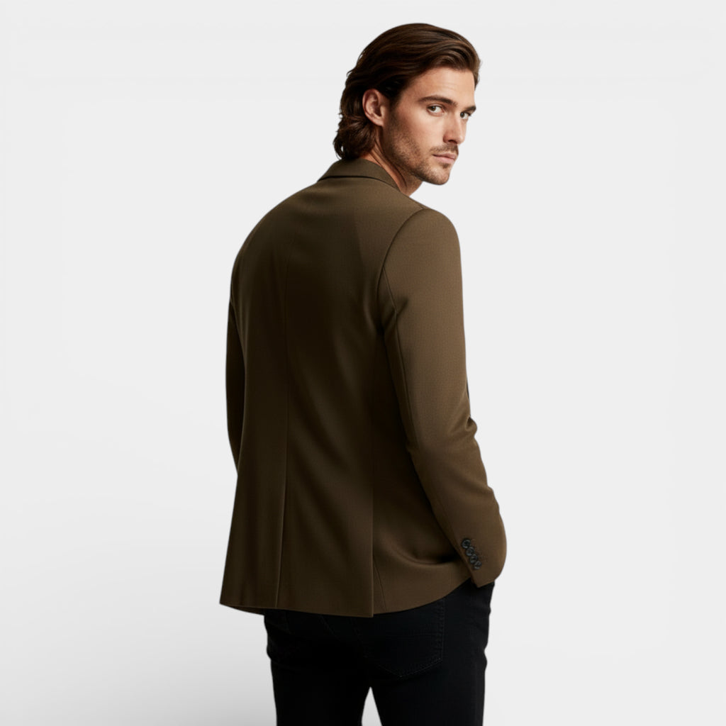 Two-Button Notch Lapel Blazer With Pin for Men