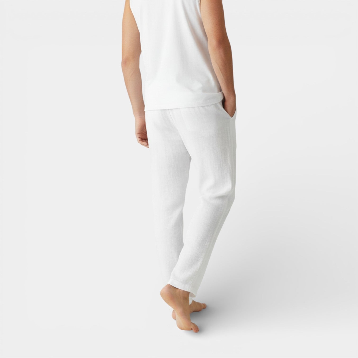 Drawstring Tapered Pants Relaxed Fit for Men