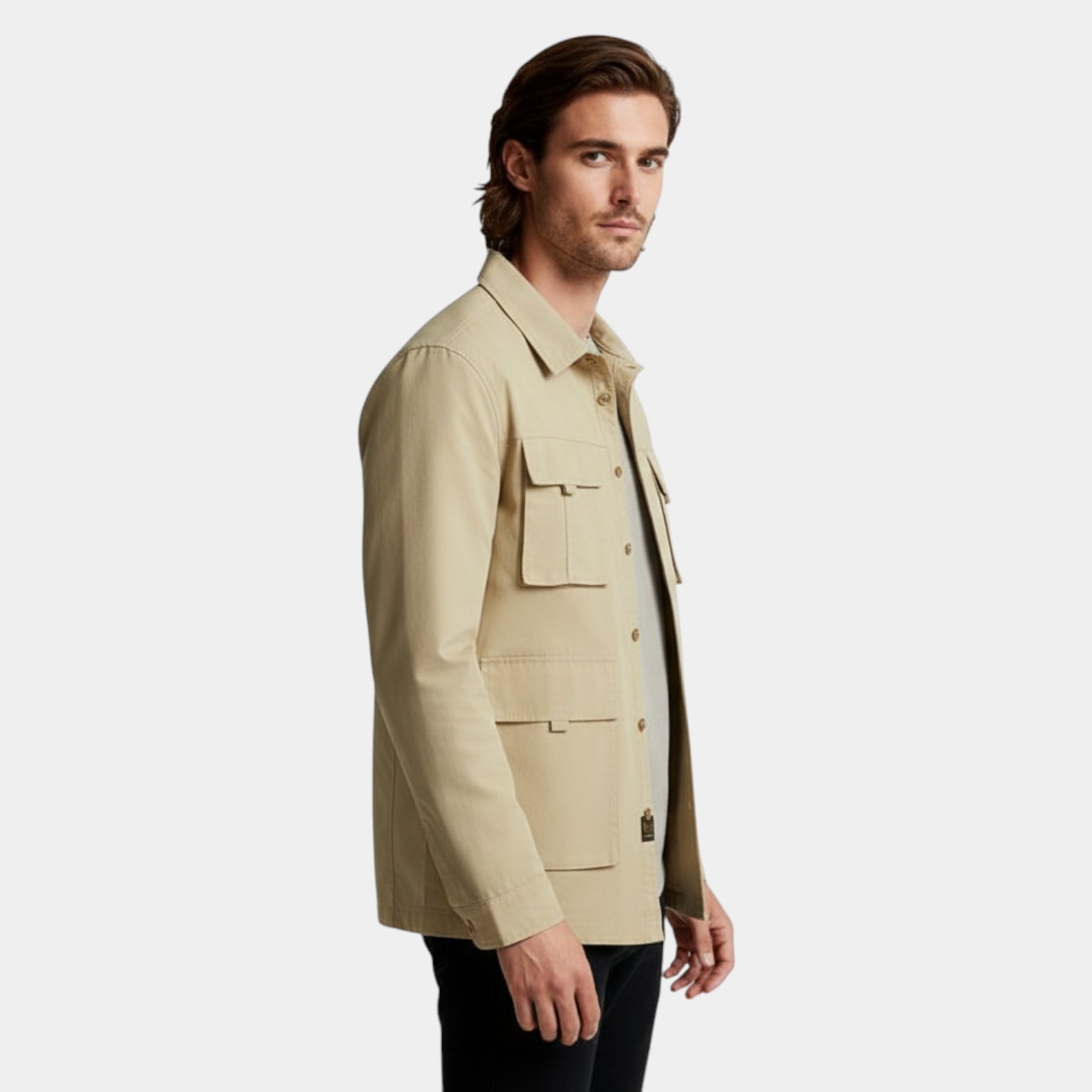 Utility Shirt Jacket Multi-Pocket Regular Fit for Men