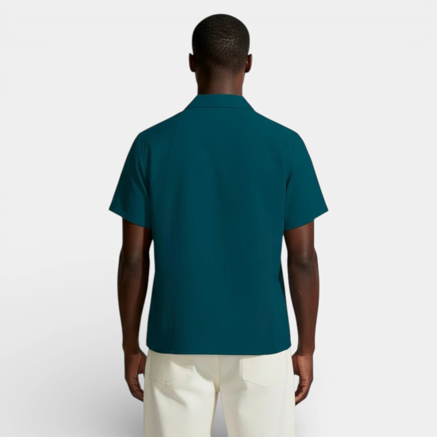 Short Sleeve Button-Up Panel Shirt Regular Fit for Men