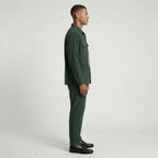 Ribbed Texture Button-Up Shirt Pants Set for Men