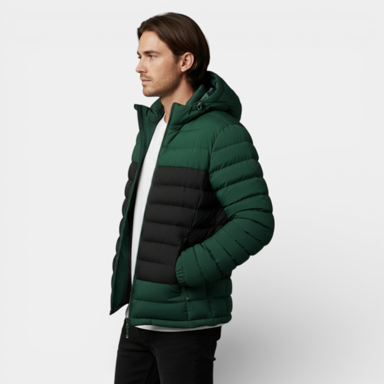 Lightweight Zip-Up Quilted Puffer Jacket for Men