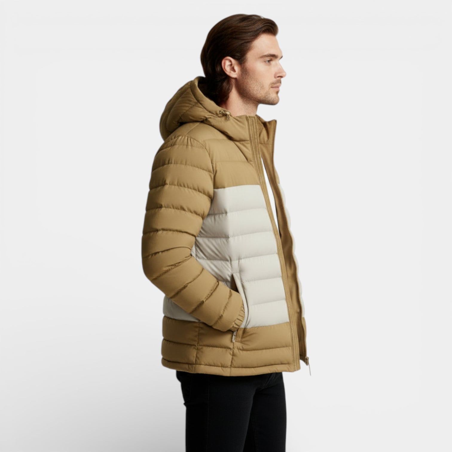 Lightweight Zip-Up Quilted Puffer Jacket for Men