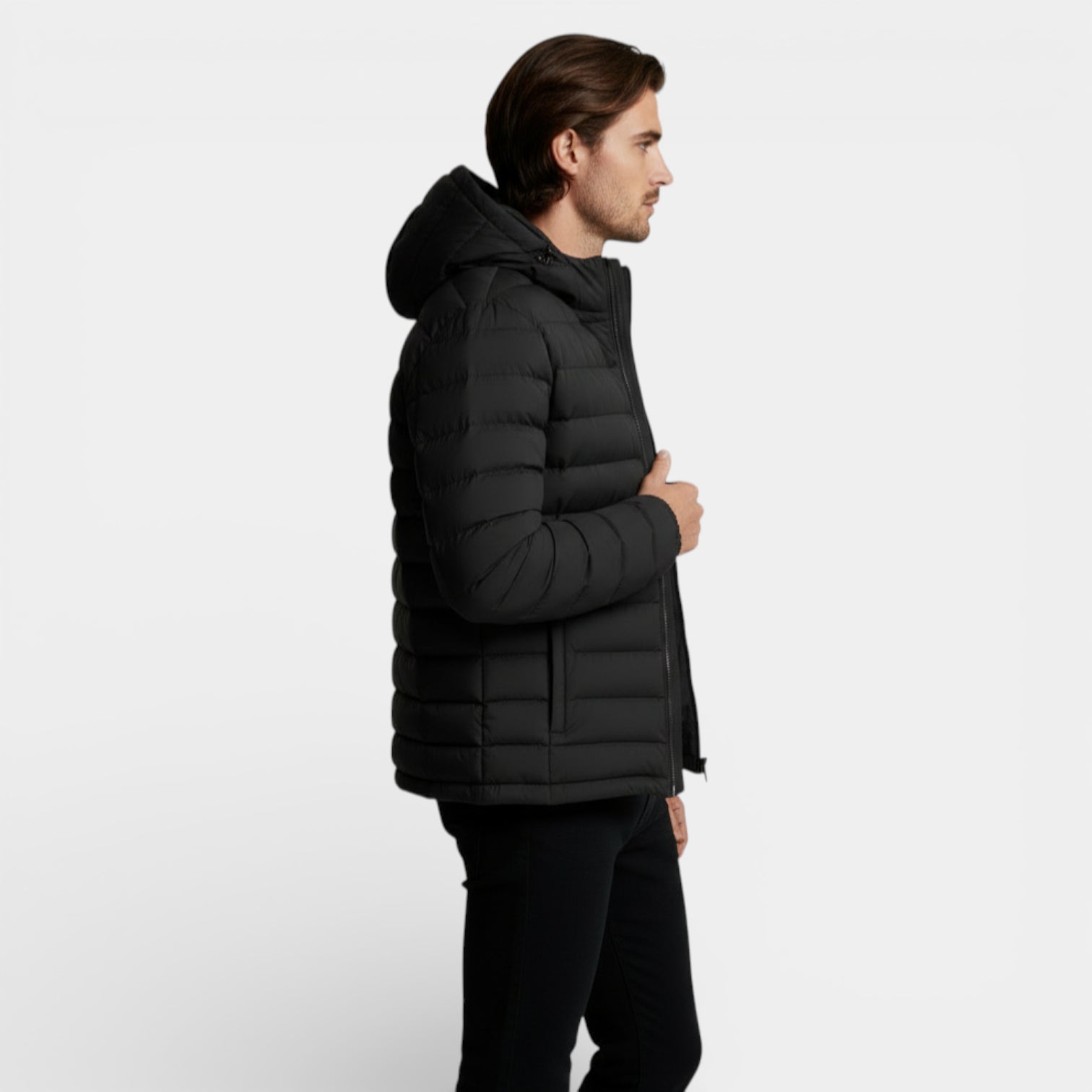 Lightweight Zip-Up Quilted Puffer Jacket for Men