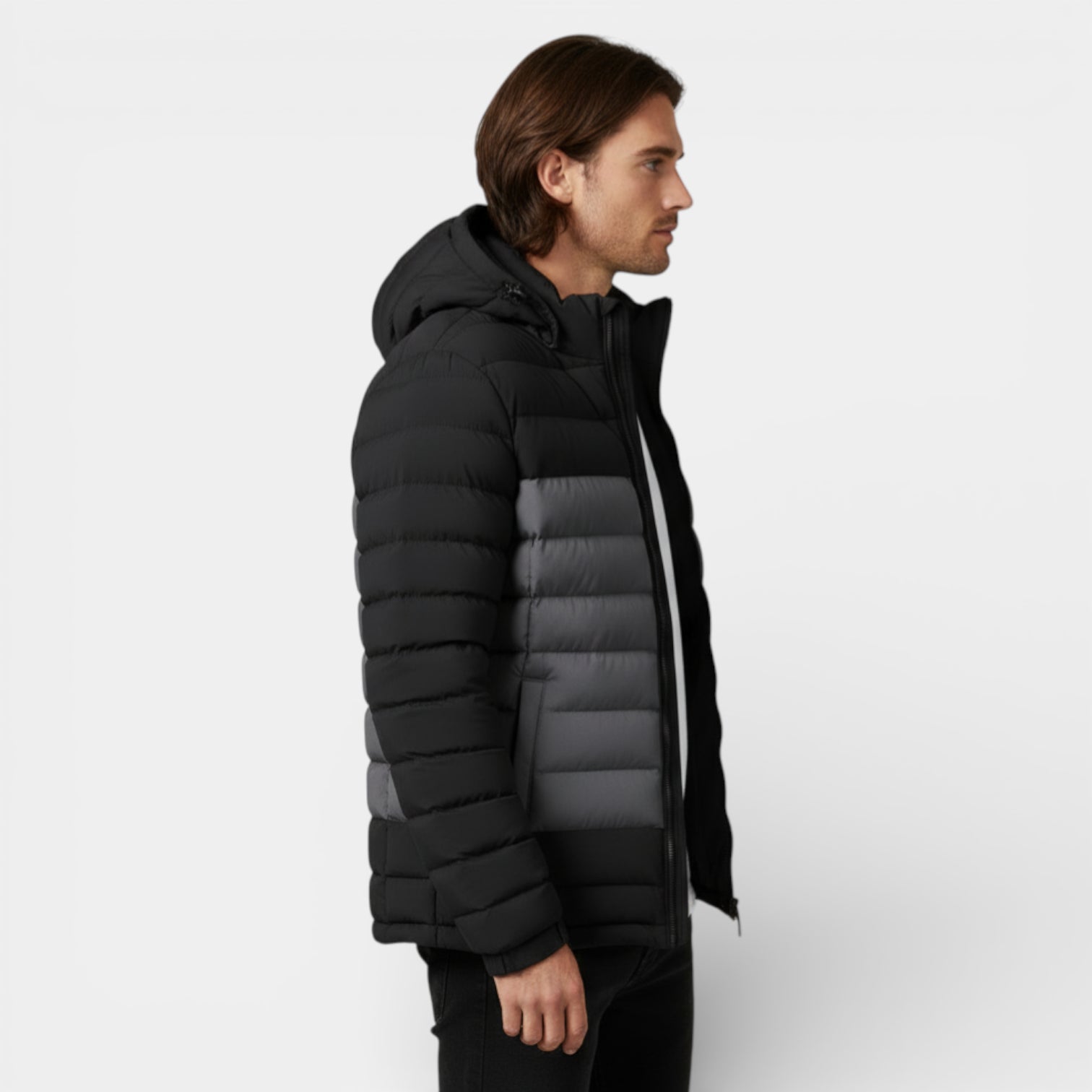 Lightweight Zip-Up Quilted Puffer Jacket for Men